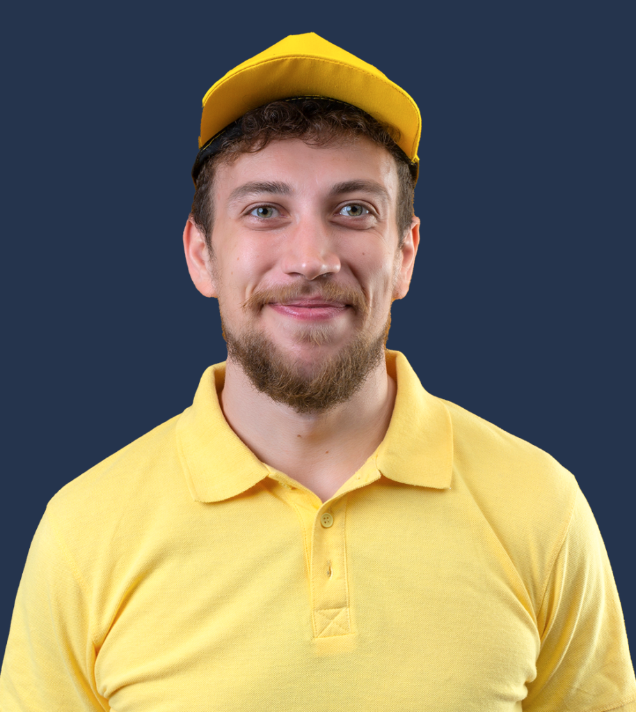 man wearing yellow cap and yellow T-Shirt